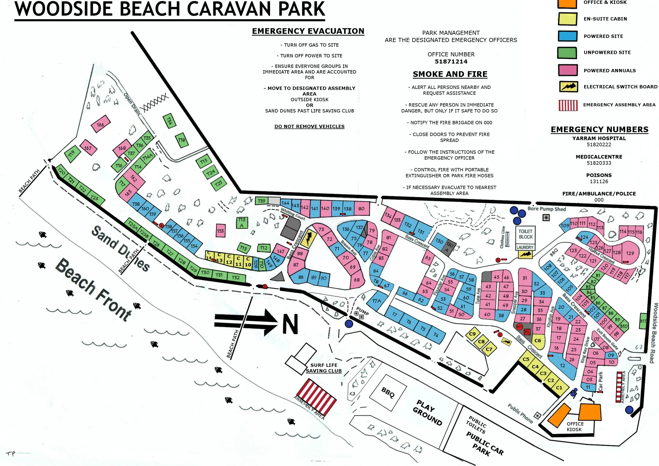 Woodside Beach Caravan Park Map
